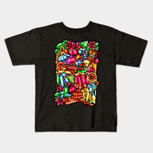 Fashion Doodle Illustration Kids T-Shirt